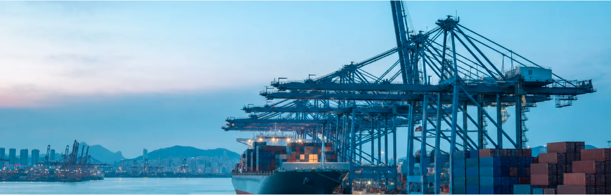 Container vessel loading at Qingdao Port, the port of loading for SINOVO shipments